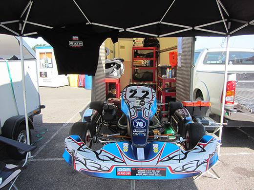 Theo's kart with GGR stickers