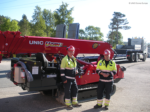 Statnett receive their UNIC mini crane from Knutsen Maskin A.S