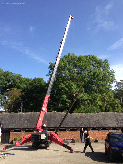 Arbury Hall power line pole replacement