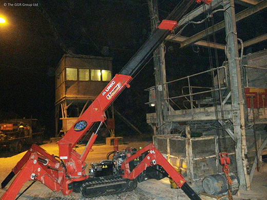 UNIC mini crane in salt mine