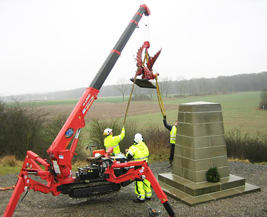 UNIC mini crane at Mametz Wood Memorial