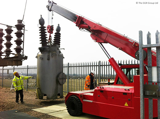 F200E pick and carry crane at substation