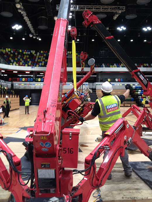 UNIC crane working at Copper Box Olympic stadium
