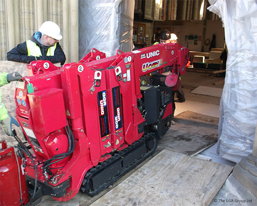 Mini crane at Ripon Cathedral