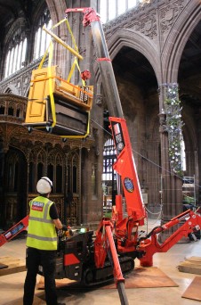 GGR's spider crane in action at Manchester Cathedral