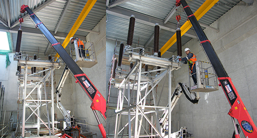 UNIC URW-095 lifting post insulators at substation