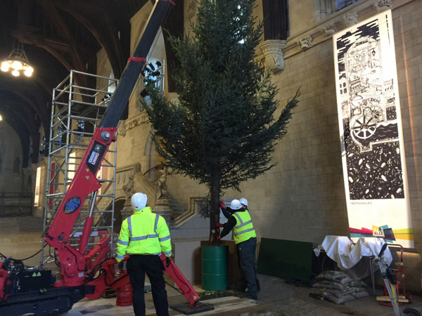 URW-095 Lifting Christmas Tree At Parliament