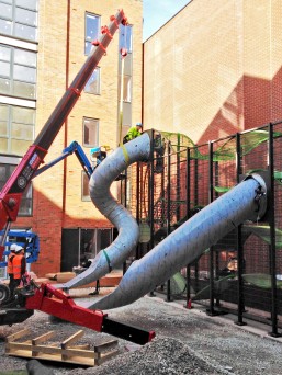A UNIC URW-506 installing a play area in Birmingham. 