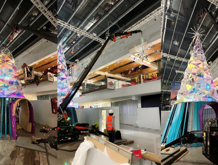 TMC 25 Crane Spruces Up Shopping Centre with a Christmas Tree Installation