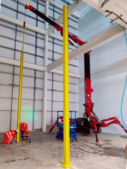 tackle tight spaces, steel beams, and intricate lifting challenges in a UK packaging warehouse mezzanine project