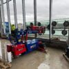 Oscar 1000 Plus Glazing Robot performing inside-out glazing at exhibition centre.