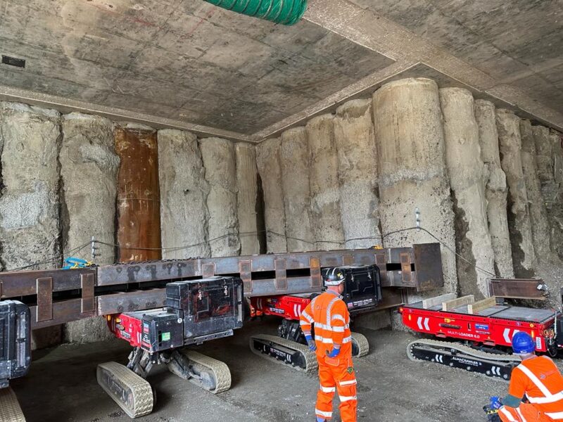 Four Tracked Leveller 6.0s carrying 10t of steel at Riverlinx's Silvertown Tunnel project. Four Tracked Leveller 6.0s carrying 10t of steel at Riverlinx's Silvertown Tunnel project.