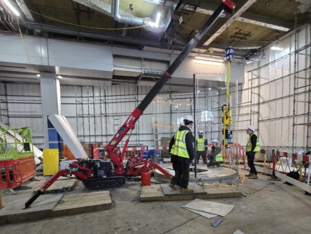 Relocating a Revolving Door with Our Most Compact UNIC Crane