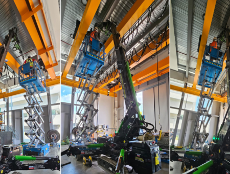 TMC 25 Electric Crane Lifts Hoist Motors on Overhead Crane at University