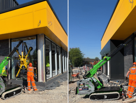 Glazing with the Tracked Steel Beam Lifter