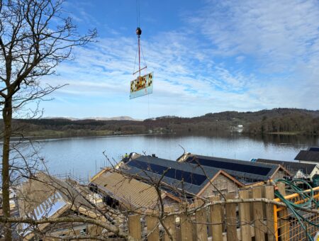 Restricted Access Glass Installation Over Windermere Boathouse
