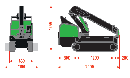 TMC 100 Li-Ion Dimensions