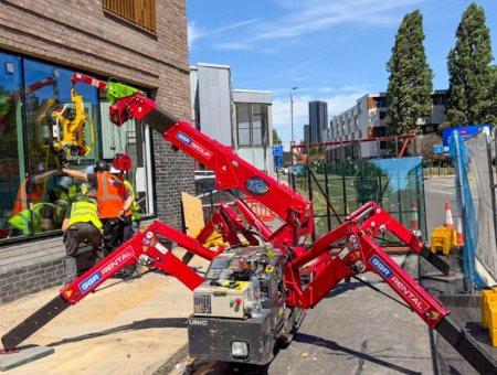 Compact UNIC Spider Crane Supports Glazing Installation at London Apartment Development